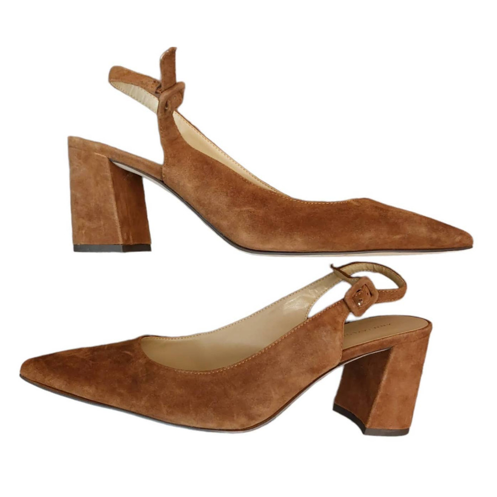 Ann Taylor BRIELLE Suede Block Heel Slingback Pumps